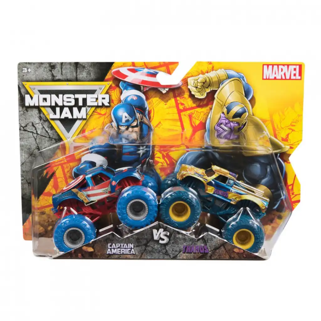 Beheers de arena met de legendarische trucks Captain America en Thanos