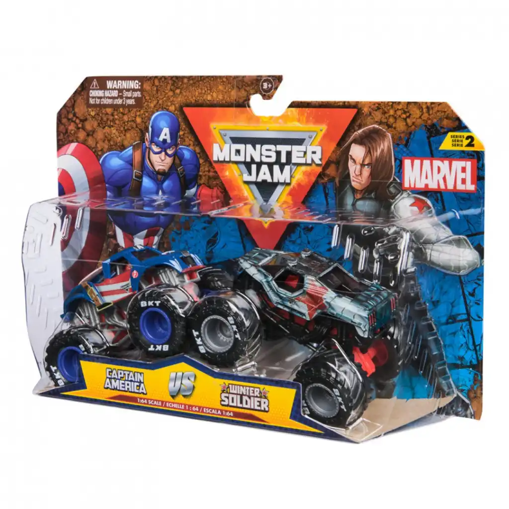 Ontketen ongelooflijke actie met de legendarische Monster Trucks van Marvel.