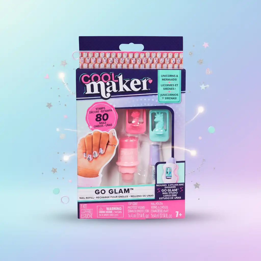 Gedetailleerde patronen van een eenhoorn en zeemeermin voor perfecte nagels.