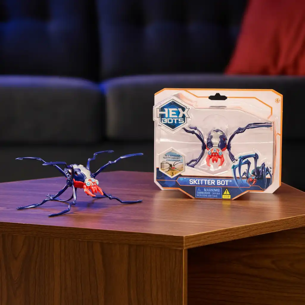 Topkwaliteit afwerking en realistische beweging van de robotinsecten Hex Bots.