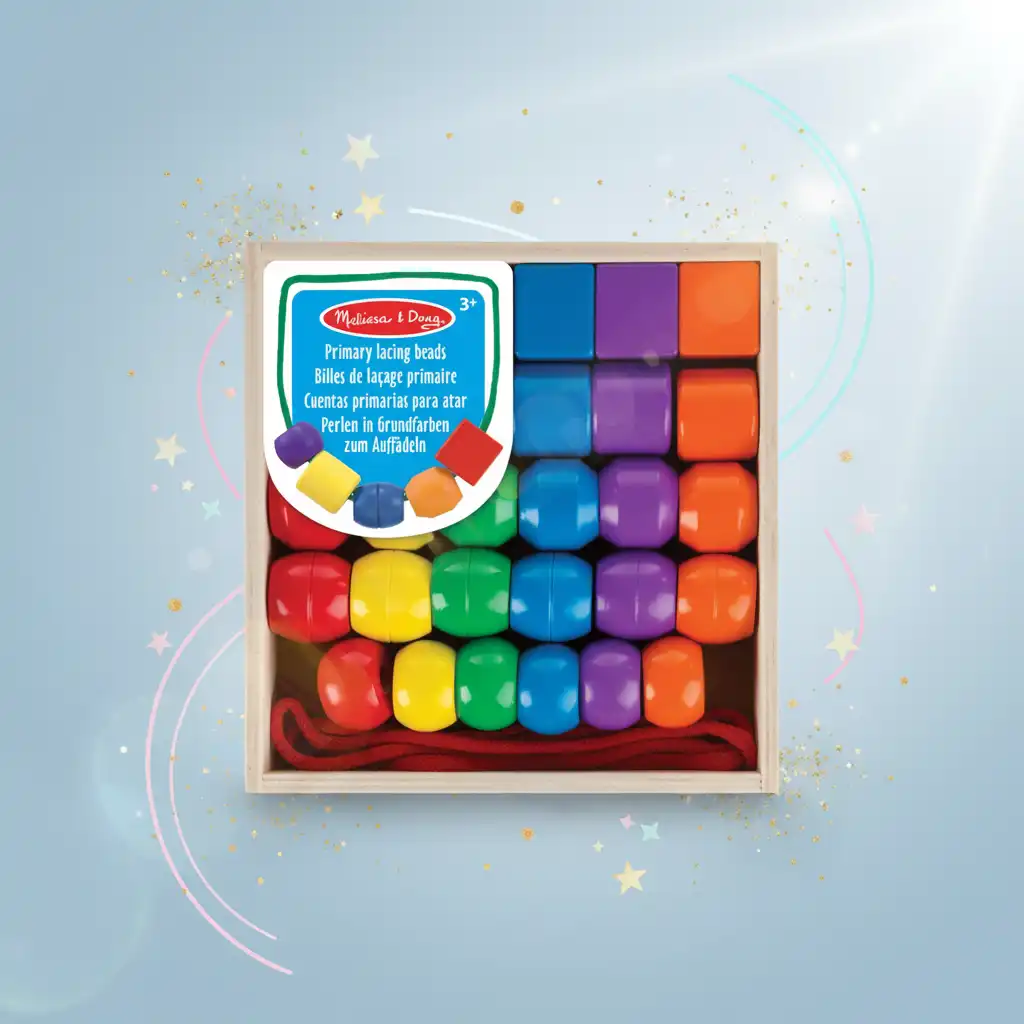Ontdek de wereld van kleuren en vormen met elke geregen kraal.