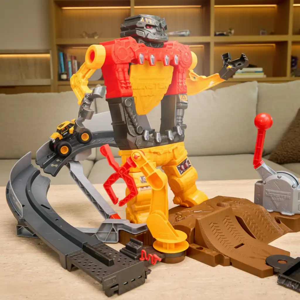 Verbeter je mik met de verstelbare Monster Jam launcher.