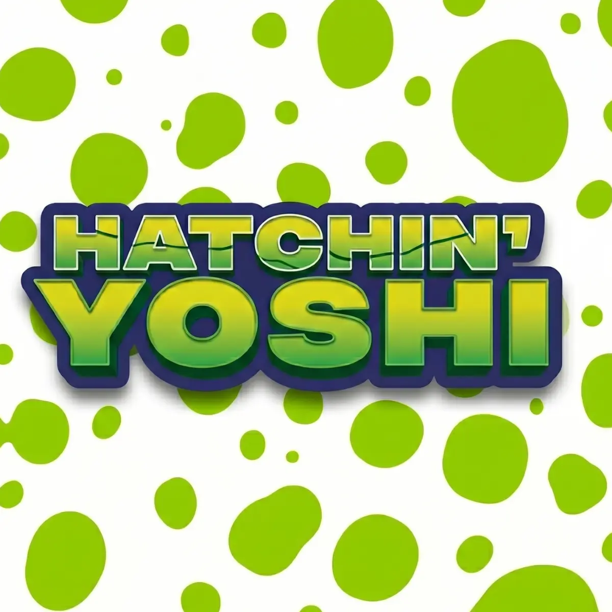 Officieel logo van Yoshi interactieve figuur die uit het ei kruipt
