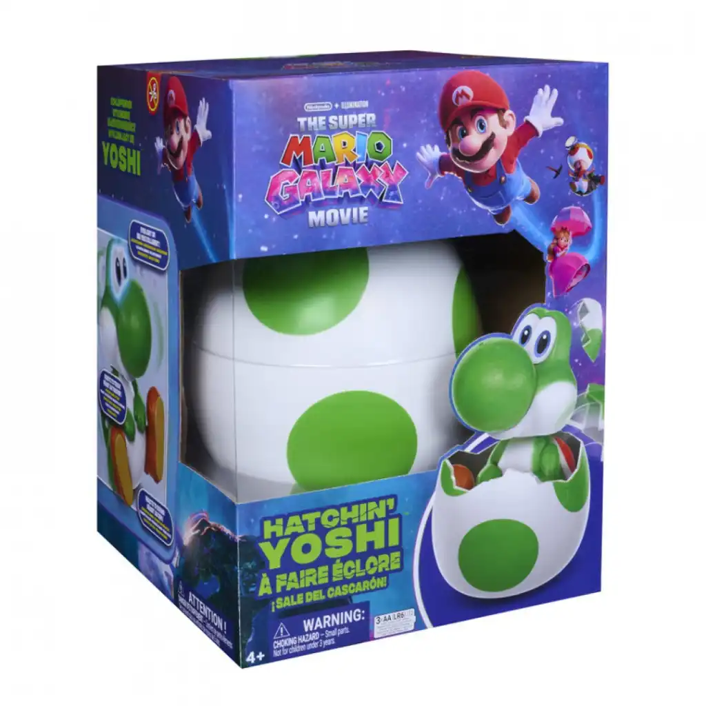 Beleef het spannende moment waarop Yoshi voor het eerst uit het ei kruipt.